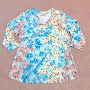 Floral V-Neck Women's Top
